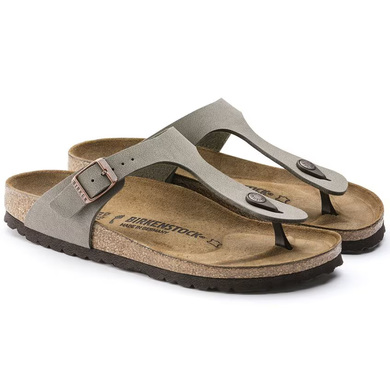 Birkenstock Gizeh Birko-Flor Nubuck in Stone-5