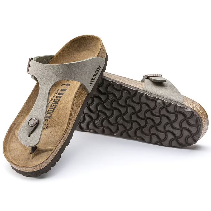 Birkenstock Gizeh Birko-Flor Nubuck in Stone-3