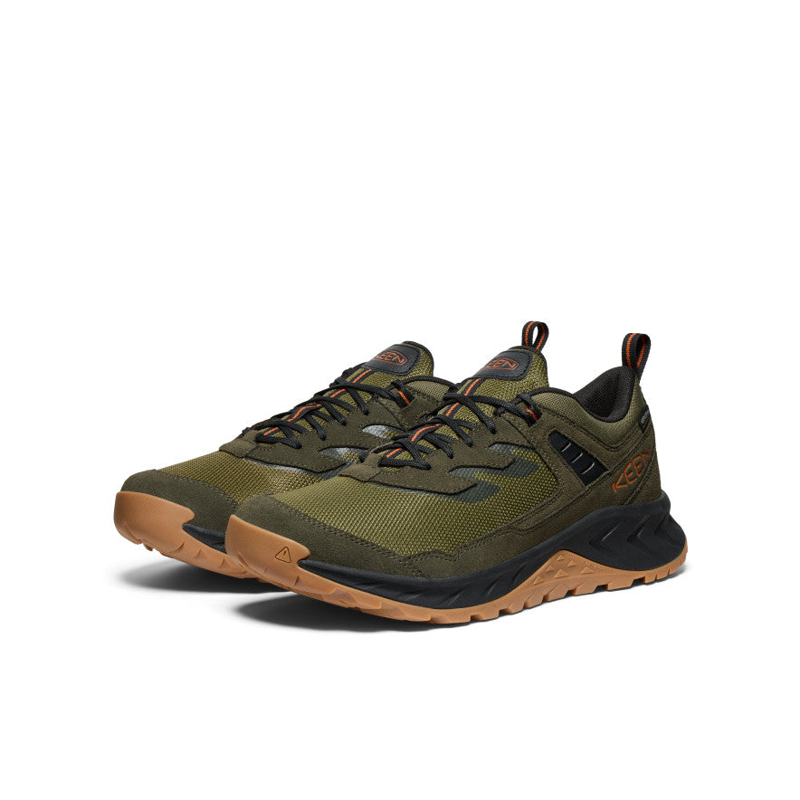 Keen Hightrail Waterproof Shoes Mens in Winter Moss/Gold Flame-1