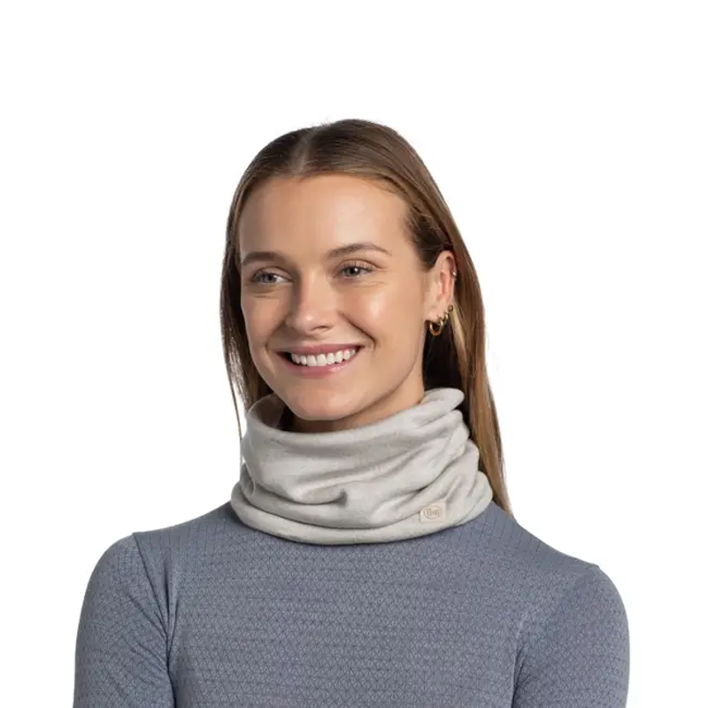 Buff Heavyweight Merino Neck Tube in Solid Cloud-2