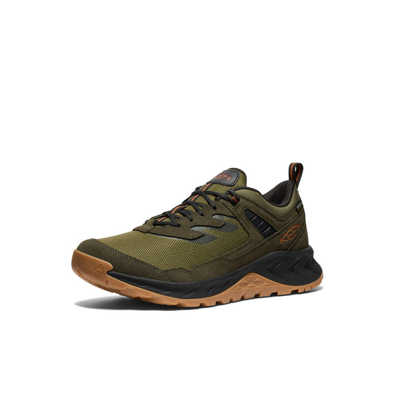 Keen Hightrail Waterproof Shoes Mens in Winter Moss/Gold Flame-2