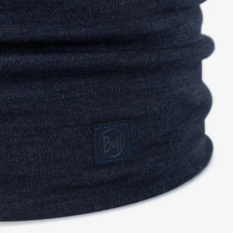 Buff Heavyweight Merino Neck Tube in Solid Indigo -1