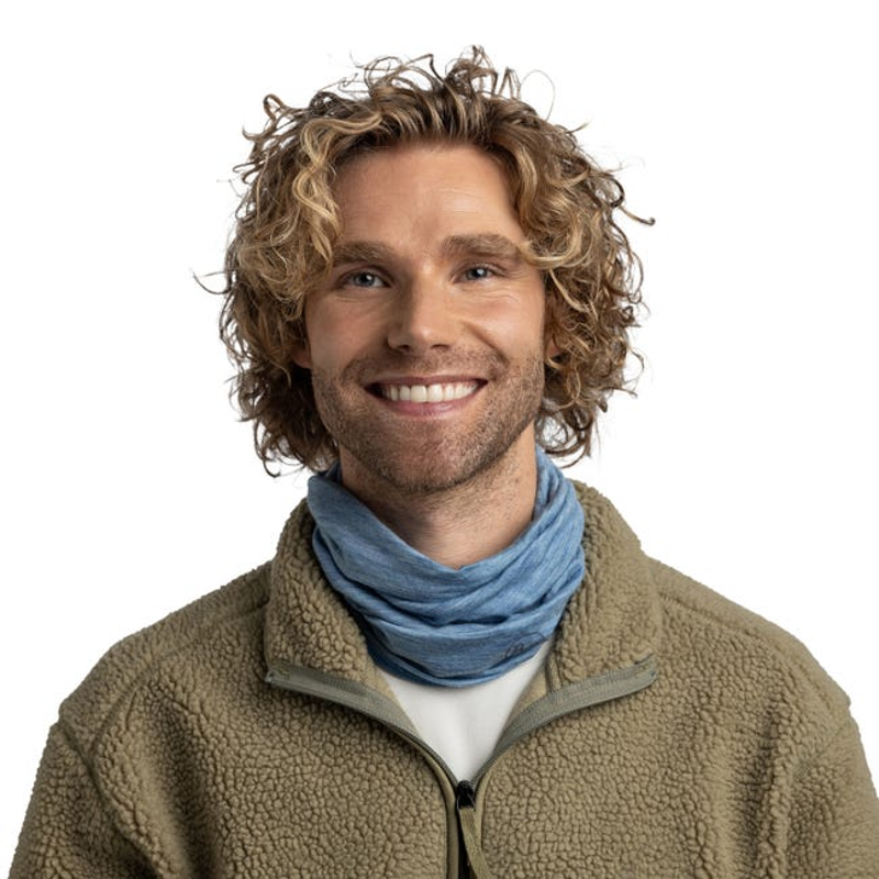 Buff Lightweight Merino Neck Tube in Solid Lake -2