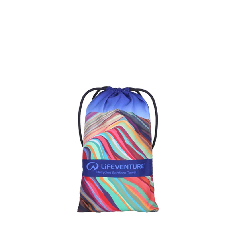 Lifeventure Recycled Soft Fibre Trek Towel in Rainbow Mountain-1