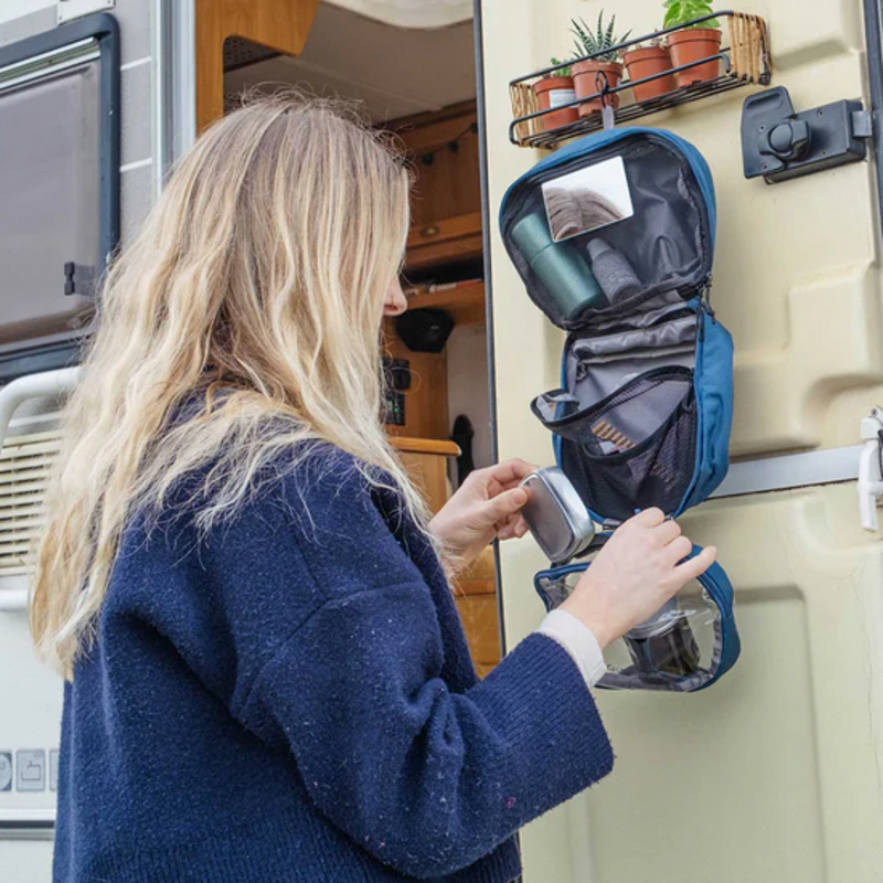 Lifeventure Folding Wash Bag in Blue-5