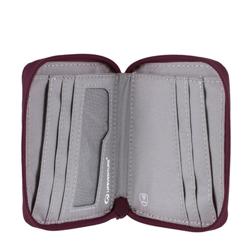 Lifeventure RFID Bi-Fold Wallet Recycled Nylon in Plum-1