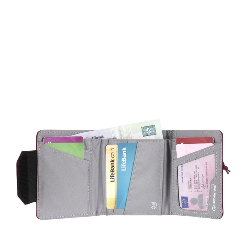 Lifeventure RFID Recycled Wallet in Plum-3