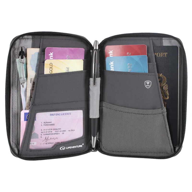 Lifeventure RFID Mini Travel Wallet in Grey-1