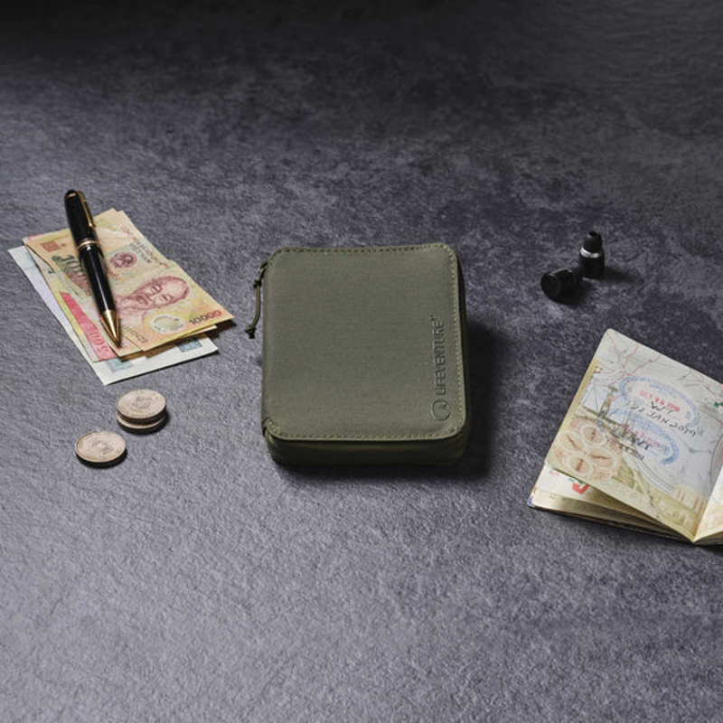 Lifeventure RFID Mini Travel Wallet in Olive-3