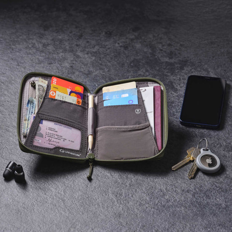 Lifeventure RFID Mini Travel Wallet in Olive-4