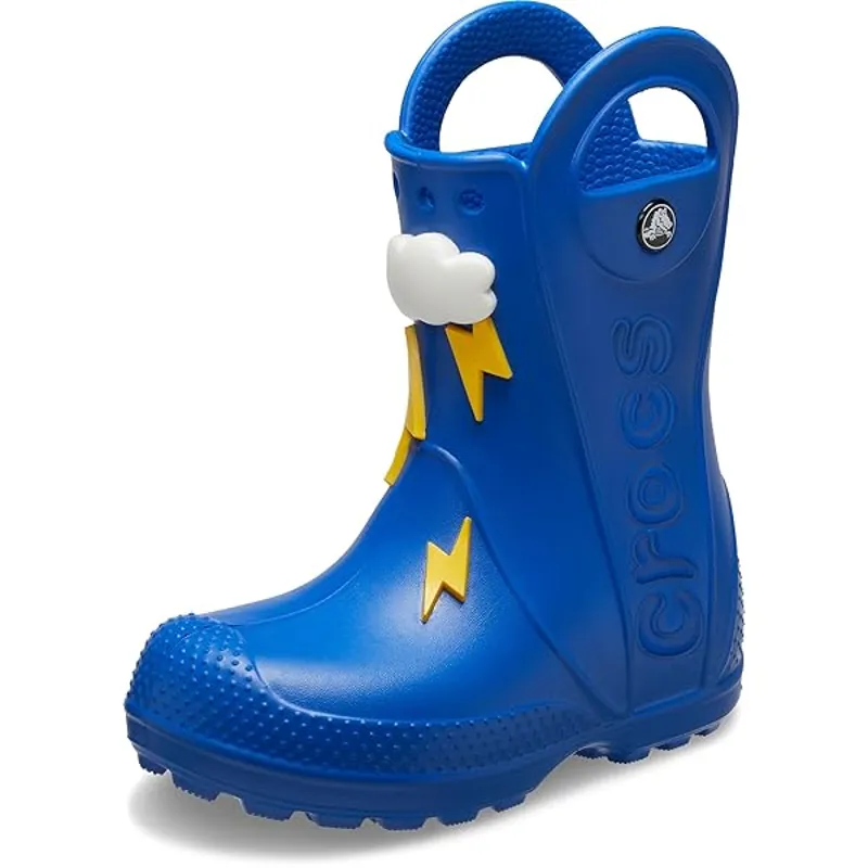 Crocs Handle It Lightning Bolt Rain Boot Kids in Blue Bolt