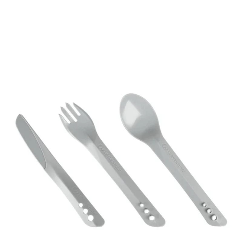 Lifeventure Ellipse Cutlery Set in Light Grey-1