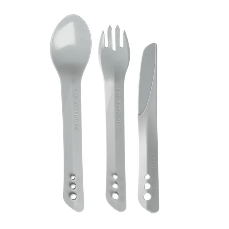 Lifeventure Ellipse Cutlery Set in Light Grey