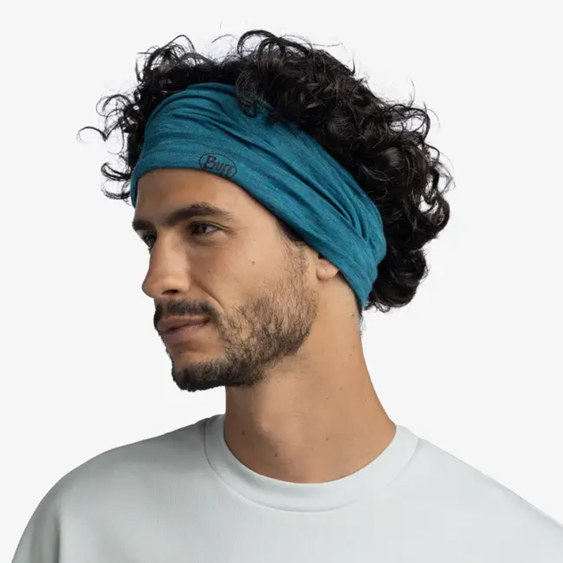 Buff Lightweight Merino Neck Tube in Solid Teal-1