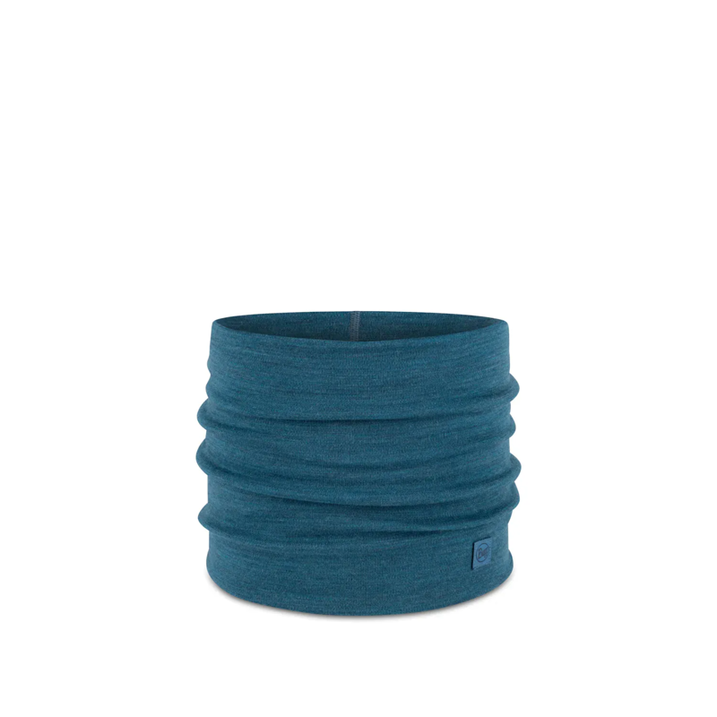 Buff Heavyweight Merino Neck Warmer in Solid Ocean Blue