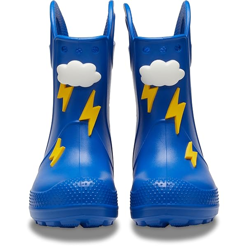 Crocs Handle It Lightning Bolt Rain Boot Kids in Blue Bolt-3