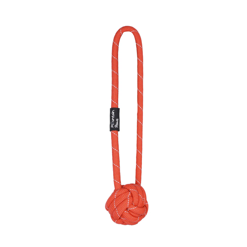 Mountain Paws Ball Rope Toy in Orange