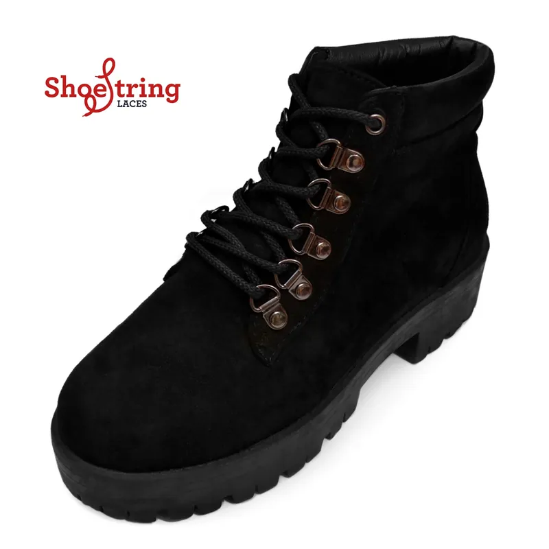 Shoe String Round Cord Laces 75cm in Black-1