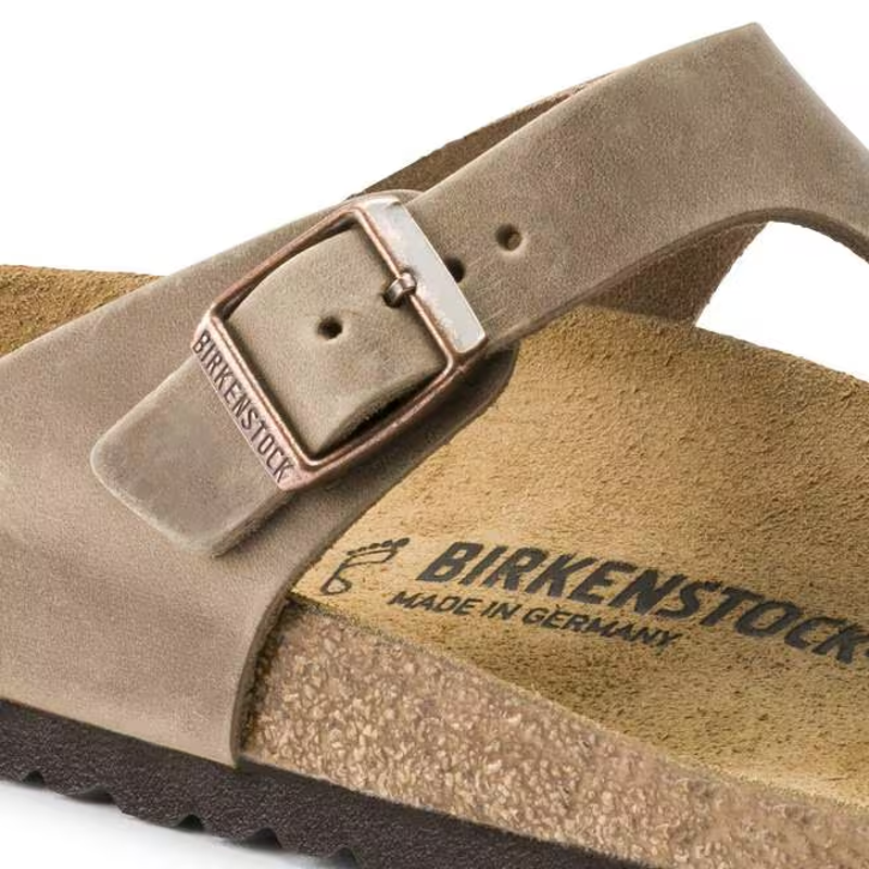 Birkenstock Gizeh Oiled Leather Sandals Womens in Tabacco Brown-5