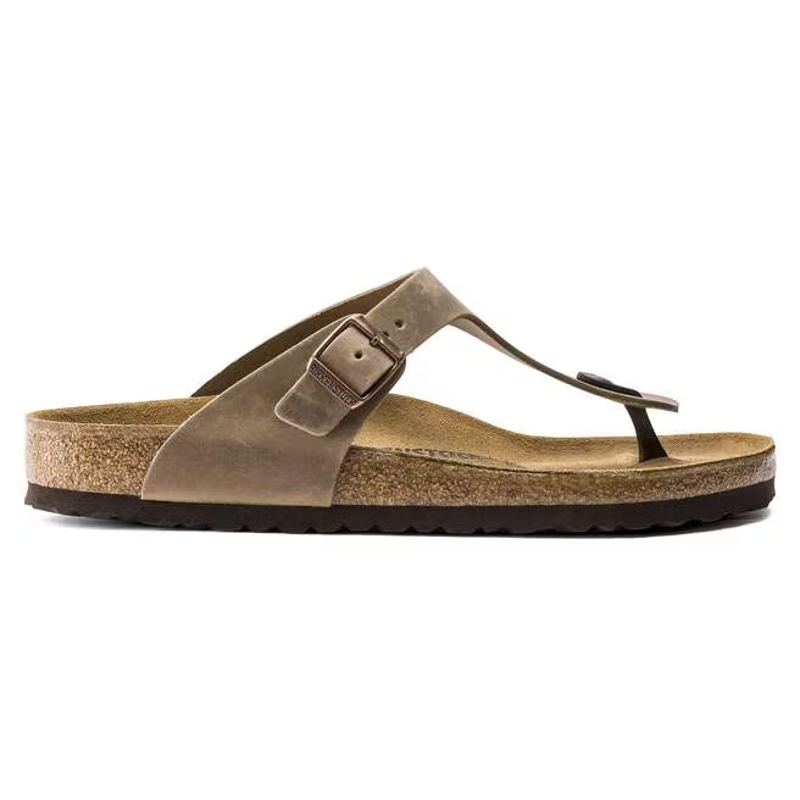 Birkenstock Gizeh Oiled Leather Sandals Womens in Tabacco Brown-2