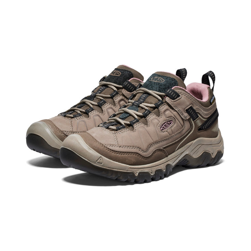 Keen Targhee IV WP Shoe Womens in Brindle/Nostaligia Rose-1