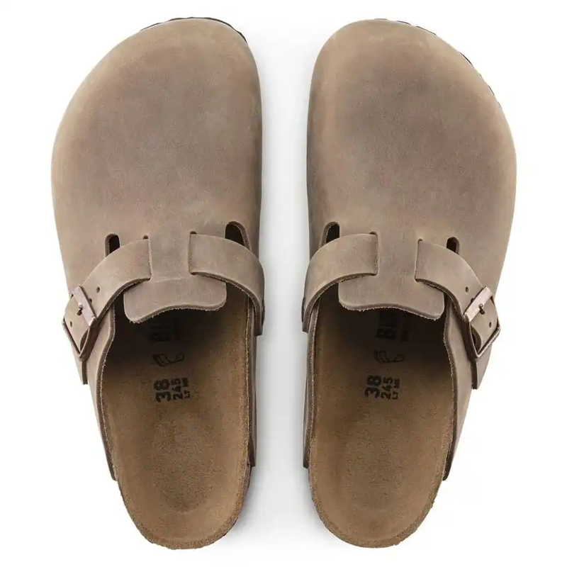 Birkenstock Boston Clogs in Natural Leather Oiled Tabacco Brown-4