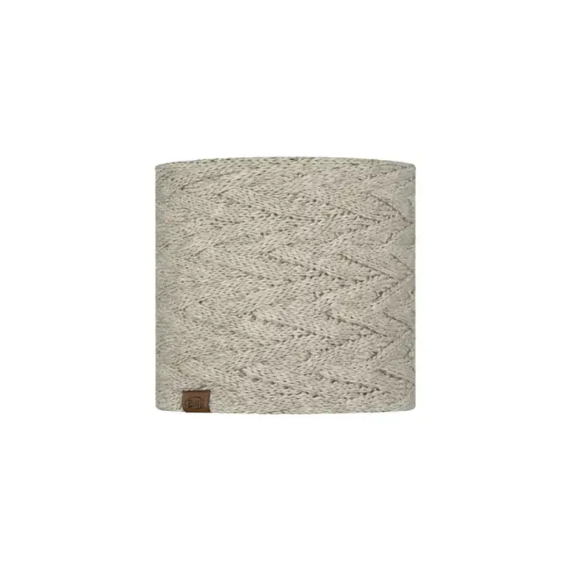 Buff Knitted Fleece Neckwarmer Caryn in Ecru