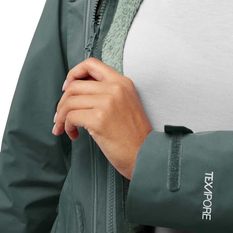 Jack Wolfskin Rotwand 3in 1 Jacket Womens in Sago Palm-6