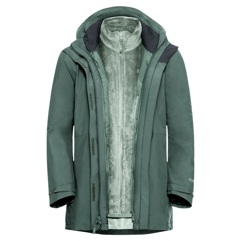 Jack Wolfskin Rotwand 3in 1 Jacket Womens in Sago Palm-11
