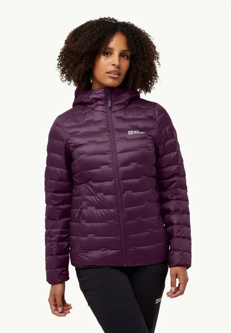 Jack Wolfskin Passamani Down Hoody Womens in Midnight Plum