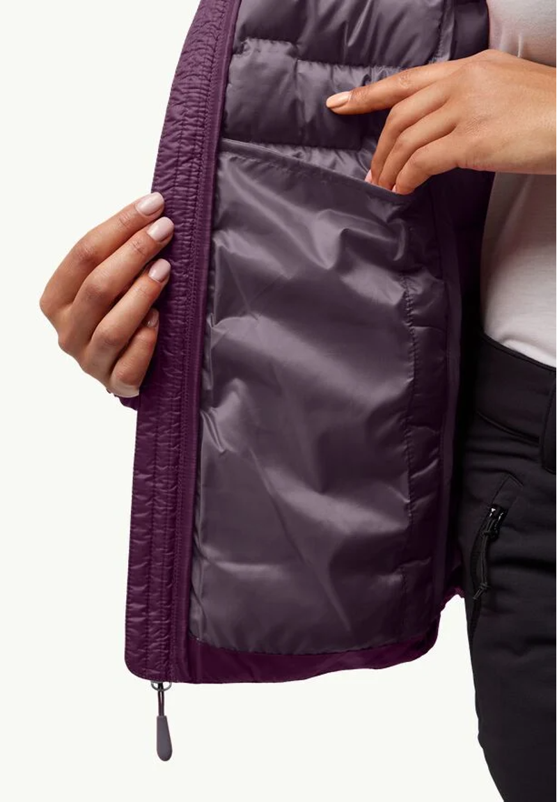 Jack Wolfskin Passamani Down Hoody Womens in Midnight Plum-6
