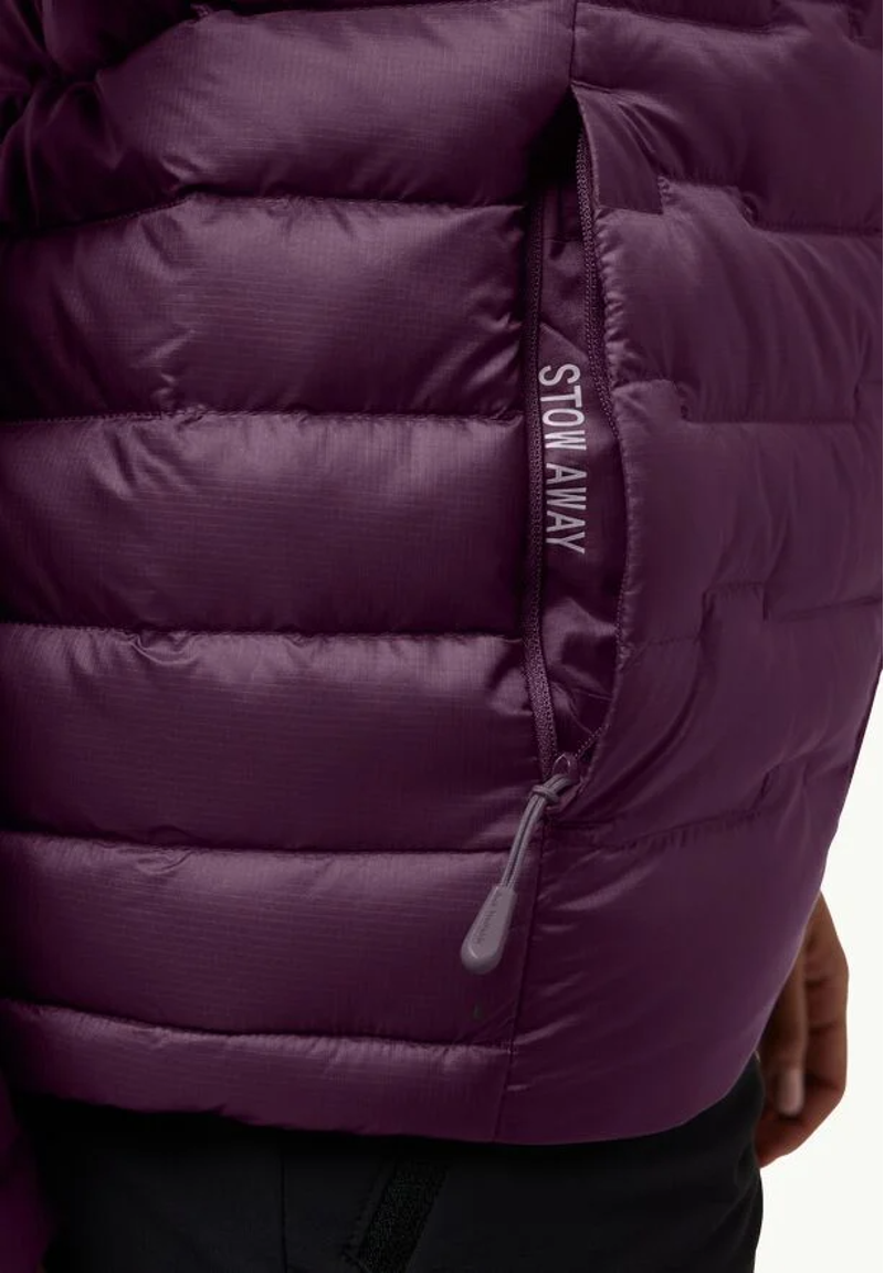 Jack Wolfskin Passamani Down Hoody Womens in Midnight Plum-7