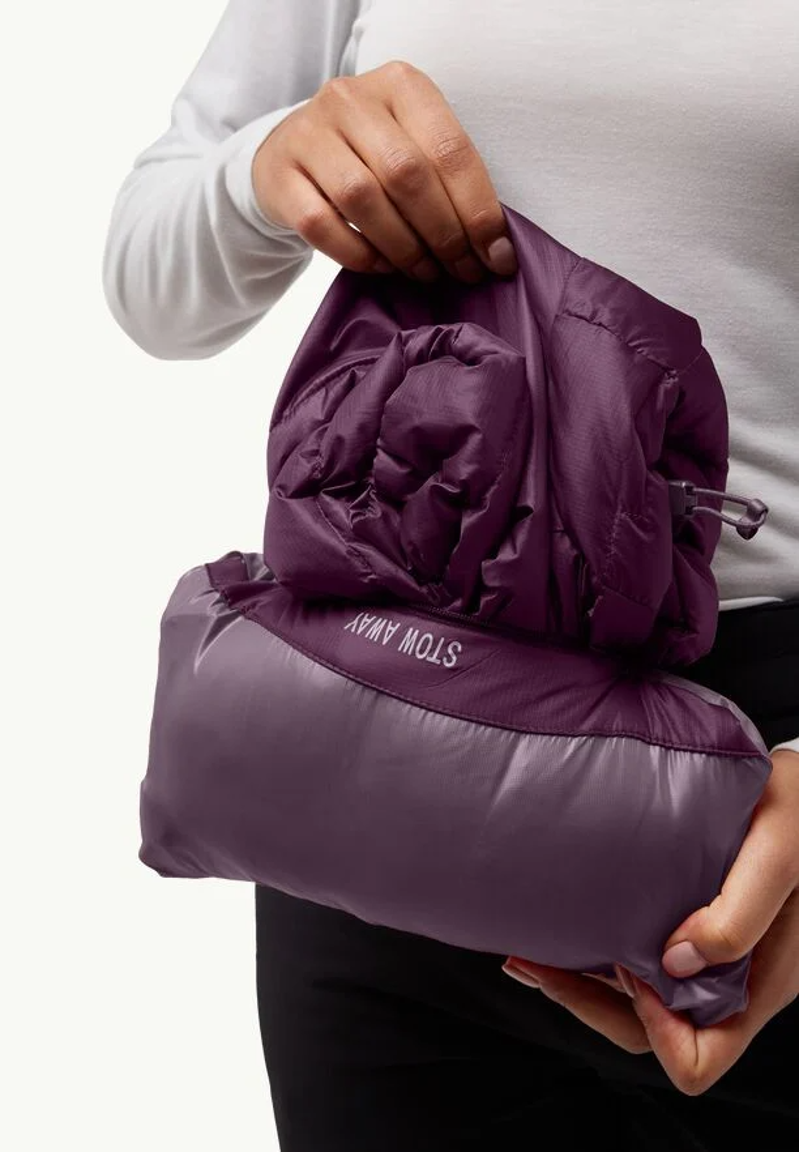 Jack Wolfskin Passamani Down Hoody Womens in Midnight Plum-9