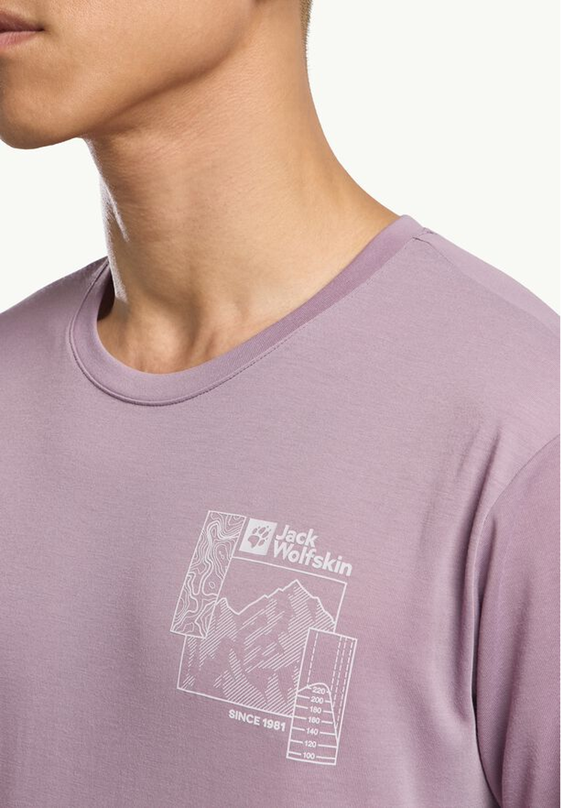 Jack Wolfskin Vonnan Graphic T-Shirt Mens in Explore Wild Blossom-4