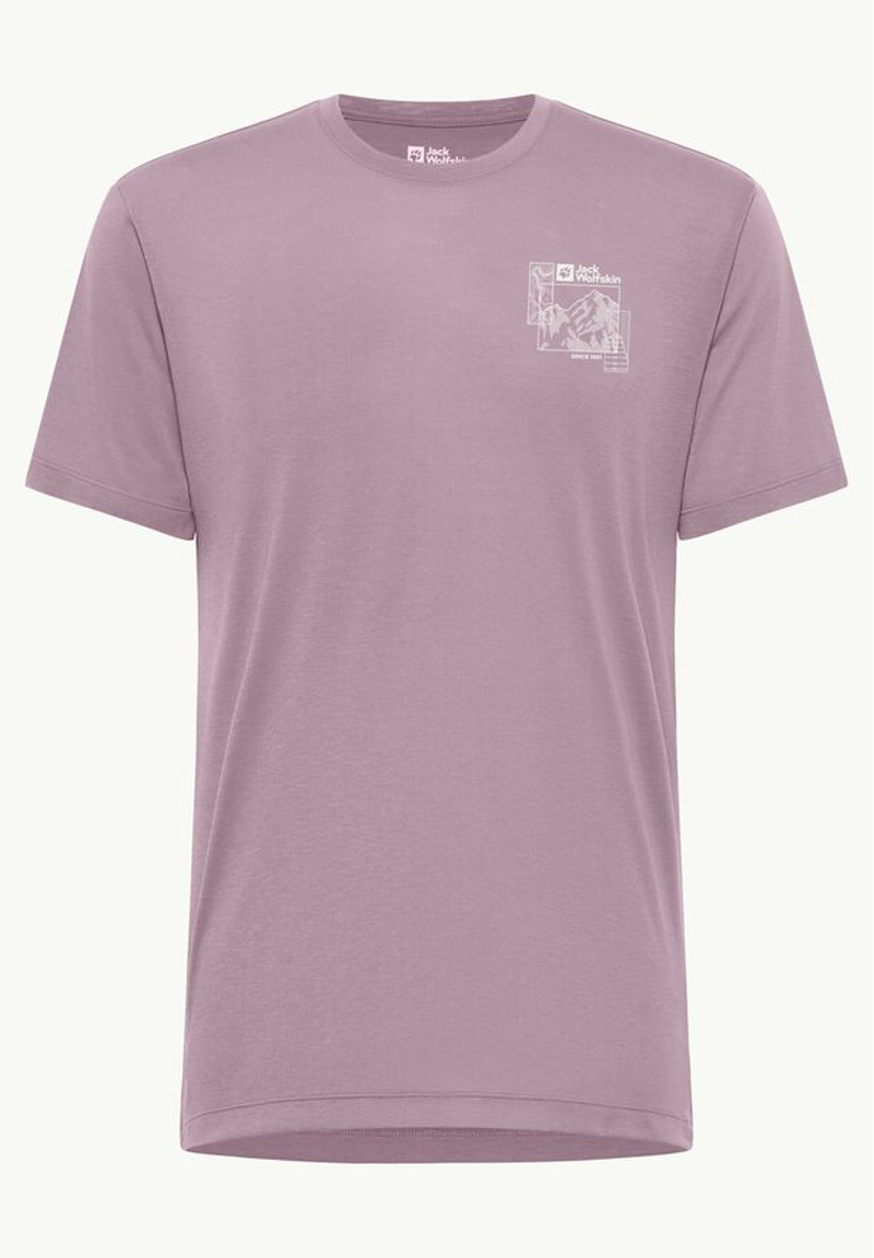 Jack Wolfskin Vonnan Graphic T-Shirt Mens in Explore Wild Blossom-5