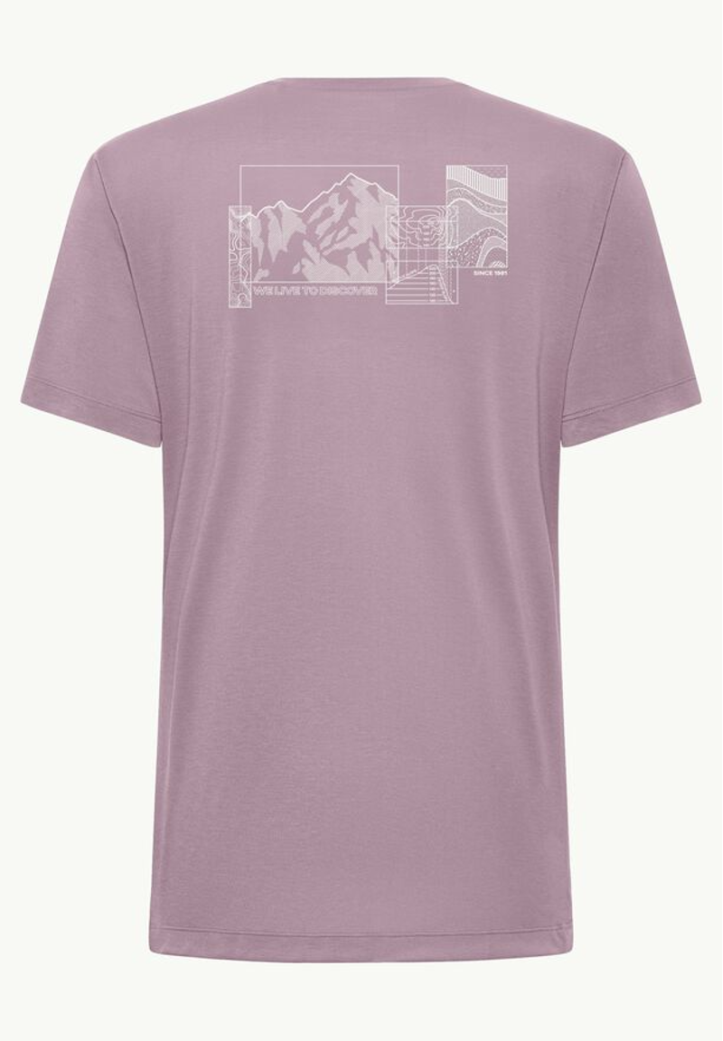 Jack Wolfskin Vonnan Graphic T-Shirt Mens in Explore Wild Blossom-6