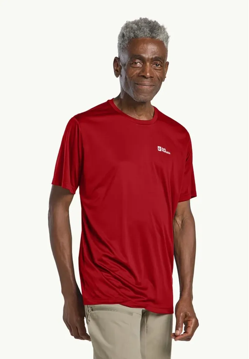 Jack Wolfskin Tech T Mens in Adrenaline Red