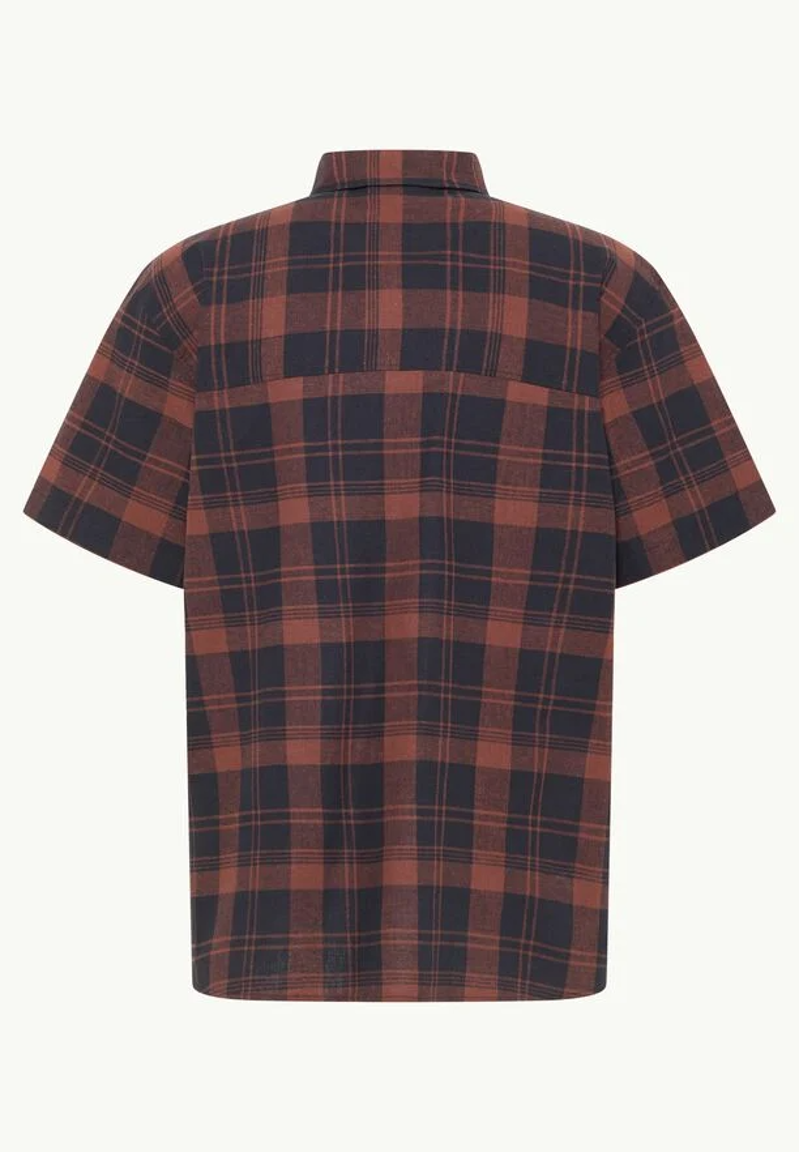 Jack Wolfskin Great Plains Shirt Mens in Check Dark Navy-3