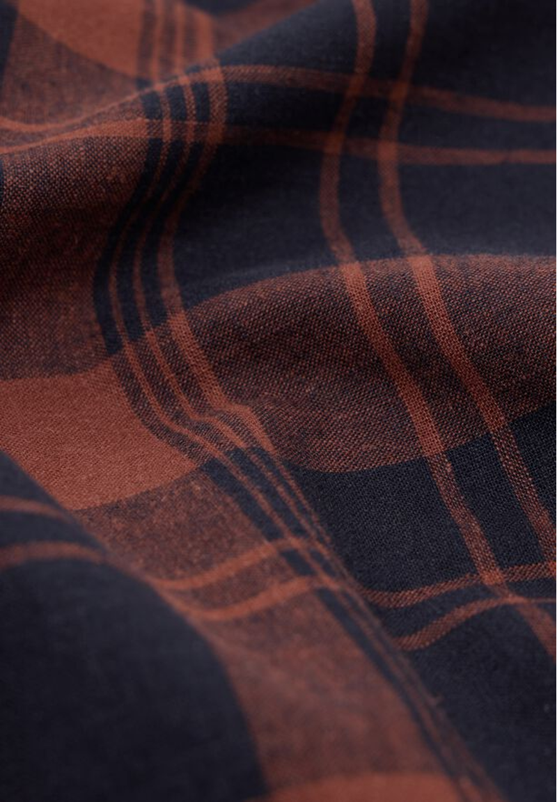 Jack Wolfskin Great Plains Shirt Mens in Check Dark Navy-4