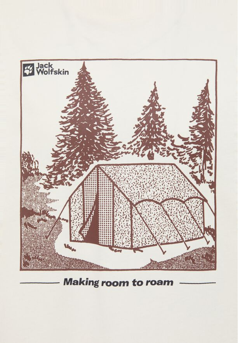 Jack Wolfskin Freeroamer Tent T-shirt Mens in Cotton White-7
