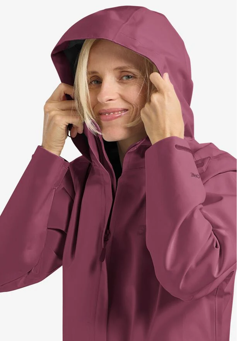 Jack Wolfskin Trailtime 2L Waterproof Jacket Womens in Rasin-1