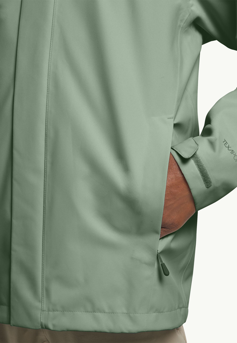 Jack Wolfskin Trailtime 2L Waterproof Jacket Mens in Eucalyptus-4