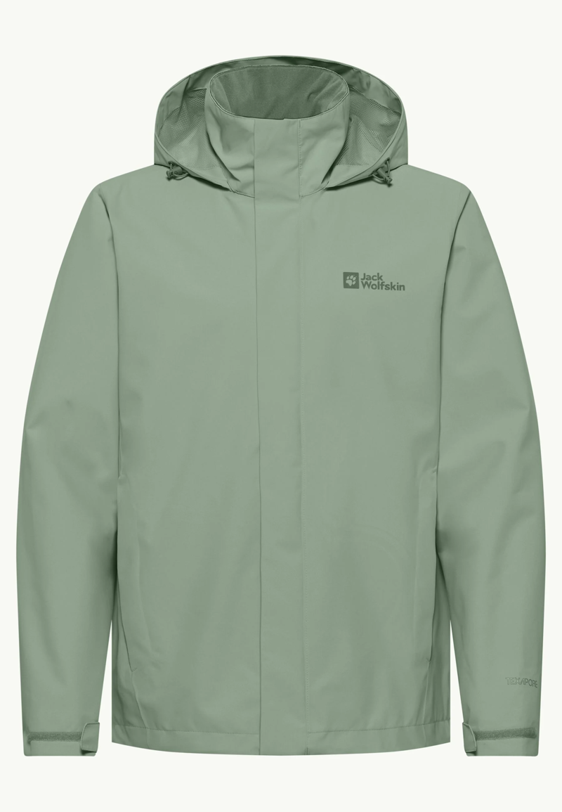 Jack Wolfskin Trailtime 2L Waterproof Jacket Mens in Eucalyptus-6