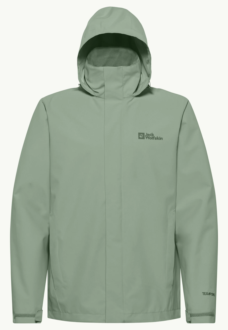 Jack Wolfskin Trailtime 2L Waterproof Jacket Mens in Eucalyptus-8