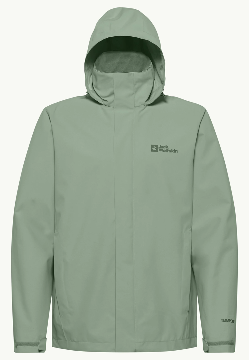 Jack Wolfskin Trailtime 2L Waterproof Jacket Mens in Eucalyptus-10