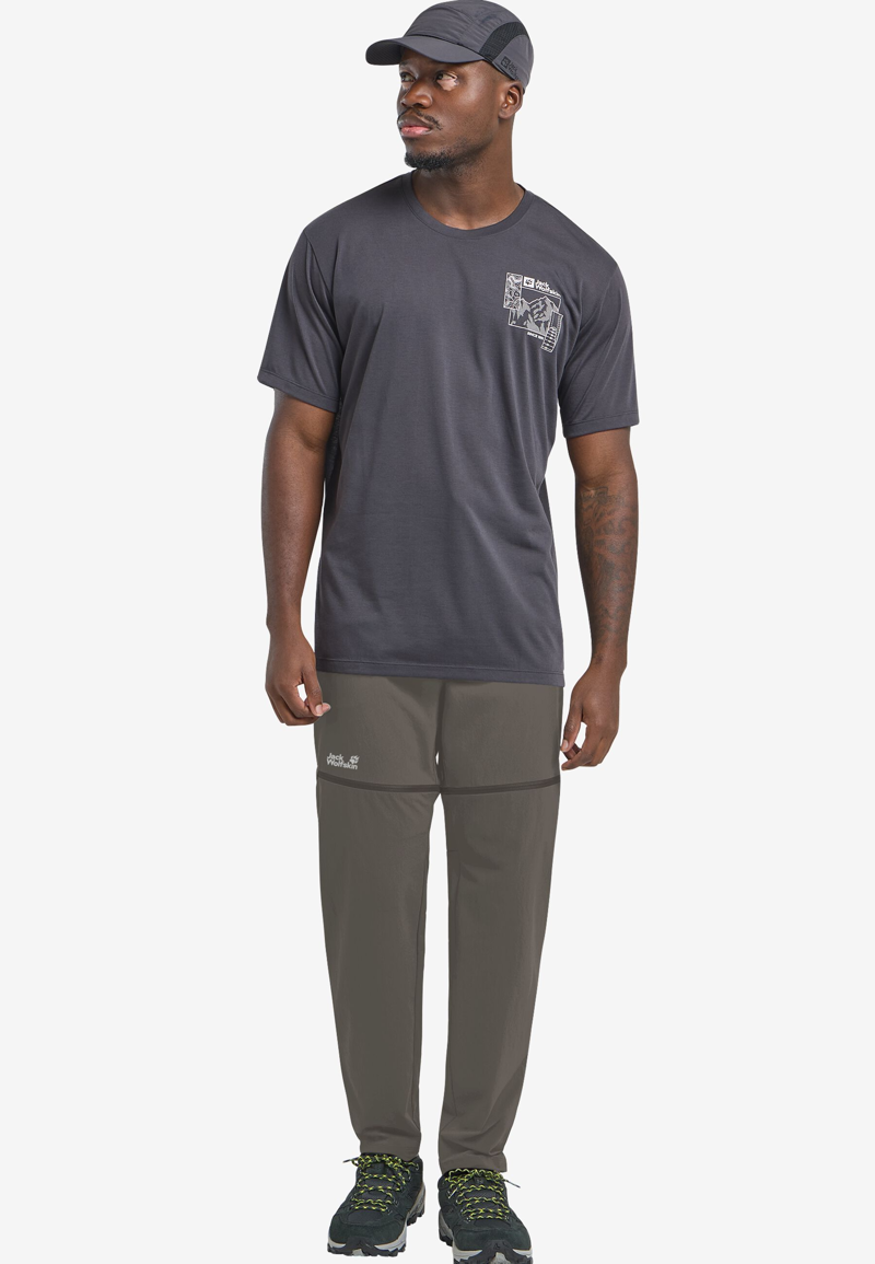 Jack Wolfskin Hikeout Zip Away Trousers Mens in Flint -2