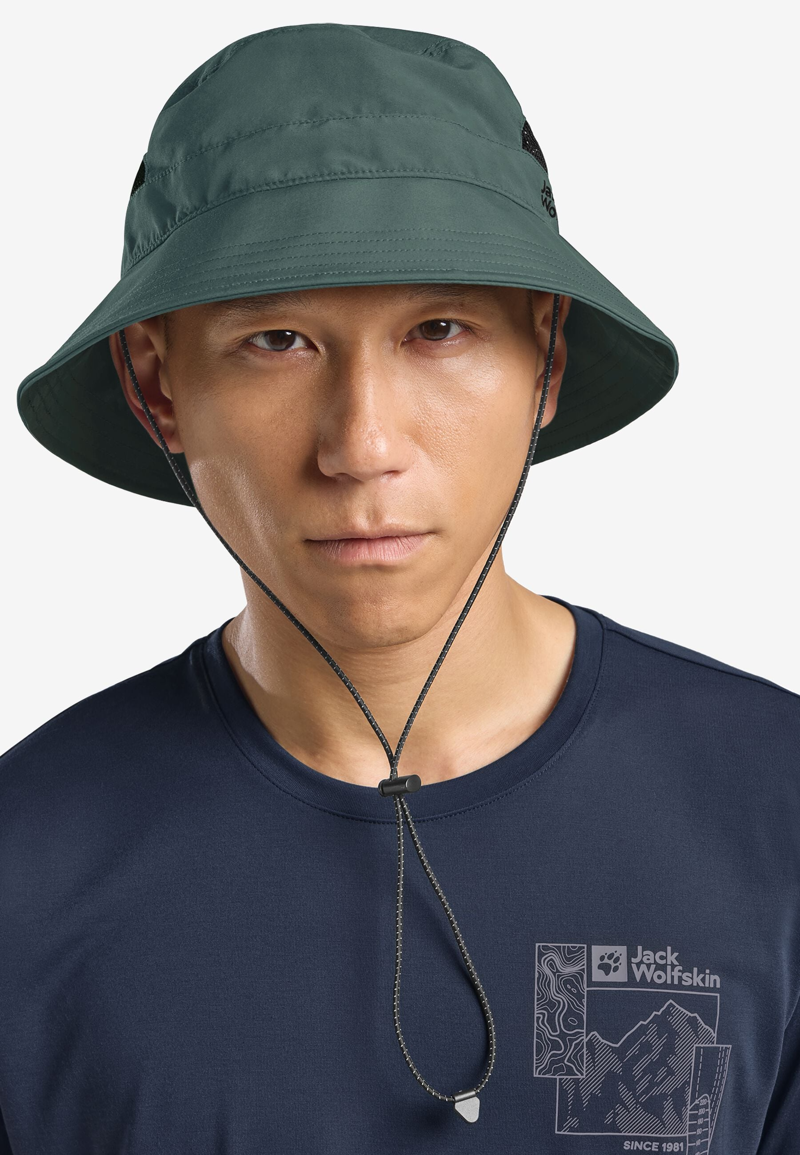 Jack Wolfskin Vent Bucket Hat in Sago Palm-2