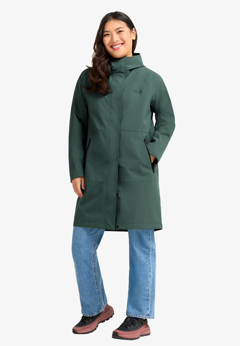 Jack Wolfskin Onera 2L Coat Womens in Sago Palm-2