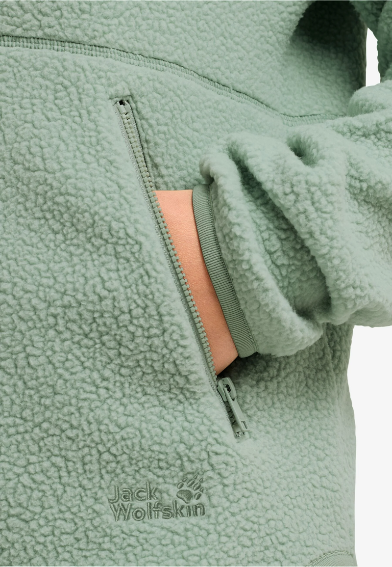 Jack Wolfskin Lite Curl FZ Fleece Womens in Green Zinnia-5