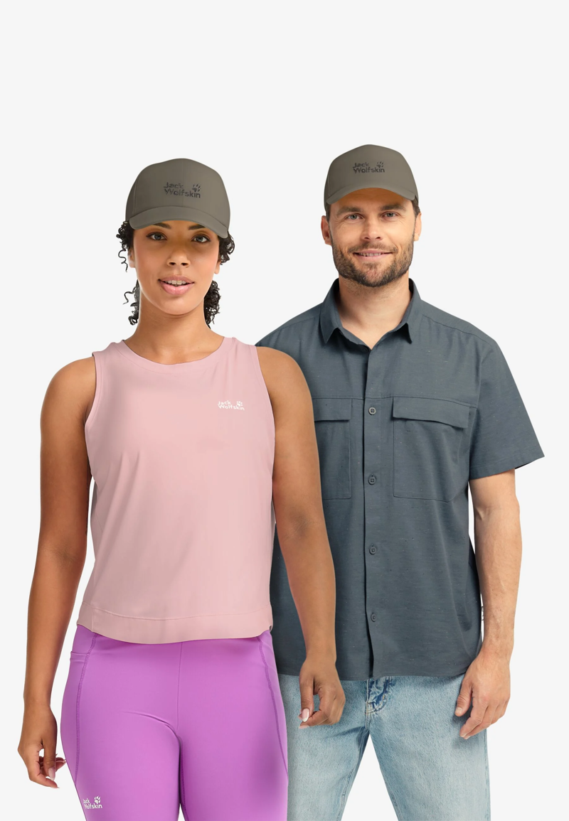 Jack Wolfskin Baseball Cap in Stone-2